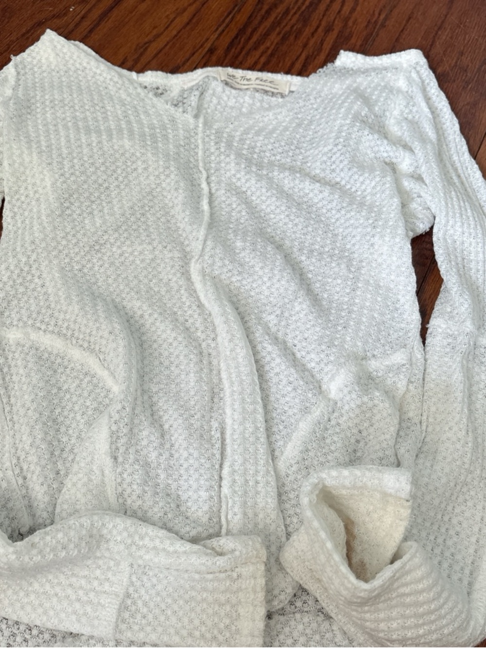 We The Free Open Knit Lightweight White Cardigan